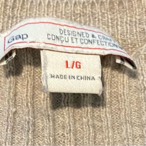 Women’s Gap Modern Rib Henley T-Shirt, Oatmeal Heather - size L - Picture 9 of 9